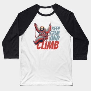 Keep Calm And Climb Funny Sloth Climber Baseball T-Shirt